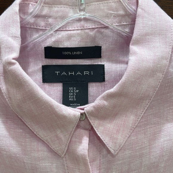 Tamari 100% linen blouse with mother of pro buttons - Picture 2 of 5